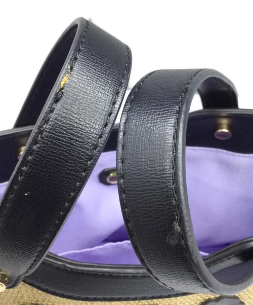 DIANA（ダイアナ）DIANA (ダイアナ) 2WAYバッグ フラワー ブラック×ベージュ ブラック×ベージュの古着・服飾アイテム