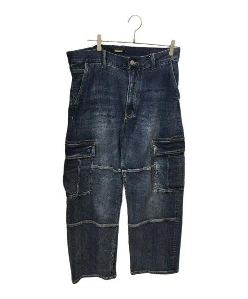 X-LARGE（エクストララージ）X-LARGE (エクストララージ) STRETCH DENIM CARGO PANTS  インディゴ サイズ:W34の古着・服飾アイテム