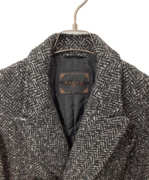 PALTO（パルト）PALTO (パルト) ウールコート グレー ブラック サイズ:50の古着・服飾アイテム