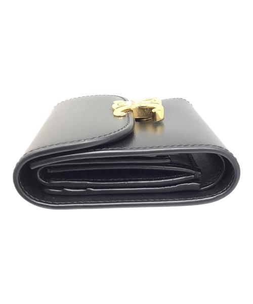 CELINE（セリーヌ）CELINE (セリーヌ) トリオンフ　3つ折り財布 ブラックの古着・服飾アイテム