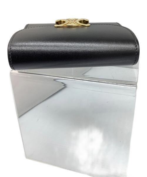 CELINE（セリーヌ）CELINE (セリーヌ) トリオンフ　3つ折り財布 ブラックの古着・服飾アイテム