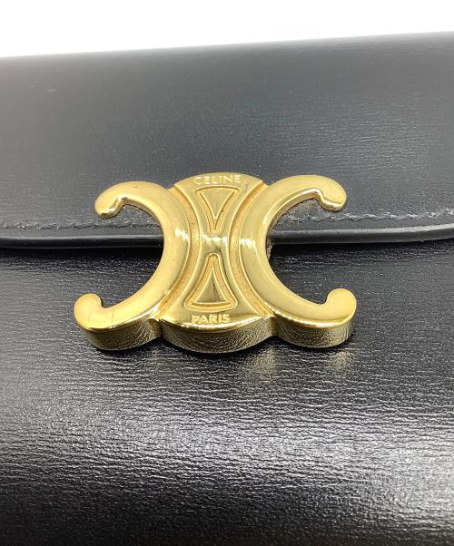 CELINE（セリーヌ）CELINE (セリーヌ) トリオンフ　3つ折り財布 ブラックの古着・服飾アイテム