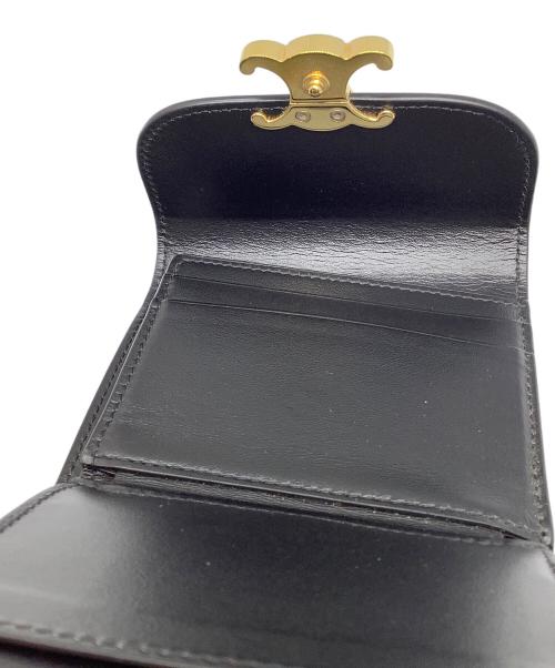 CELINE（セリーヌ）CELINE (セリーヌ) トリオンフ　3つ折り財布 ブラックの古着・服飾アイテム