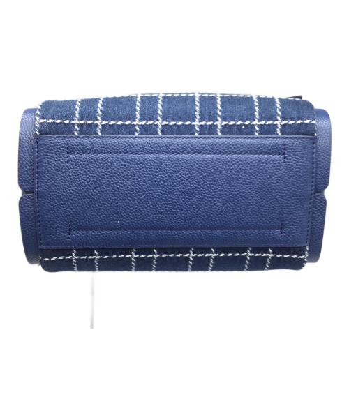 Kate Spade（ケイトスペード）Kate Spade (ケイトスペード) ノット デニム チェック ミディアム クロスボディ トート ネイビーの古着・服飾アイテム