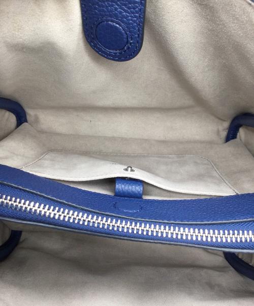 Kate Spade（ケイトスペード）Kate Spade (ケイトスペード) ノット デニム チェック ミディアム クロスボディ トート ネイビーの古着・服飾アイテム