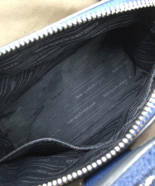 Kate Spade（ケイトスペード）Kate Spade (ケイトスペード) ノット デニム チェック ミディアム クロスボディ トート ネイビーの古着・服飾アイテム