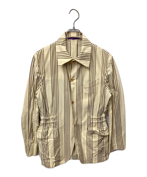 PAUL SMITH（ポールスミス）Paul Smith (ポールスミス) ストライプジャケット　イエロー×ブラウン アイボリー サイズ:Mの古着・服飾アイテム