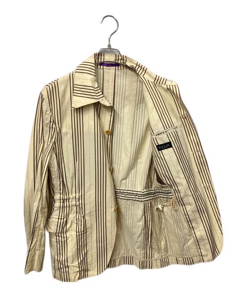 PAUL SMITH（ポールスミス）Paul Smith (ポールスミス) ストライプジャケット　イエロー×ブラウン アイボリー サイズ:Mの古着・服飾アイテム