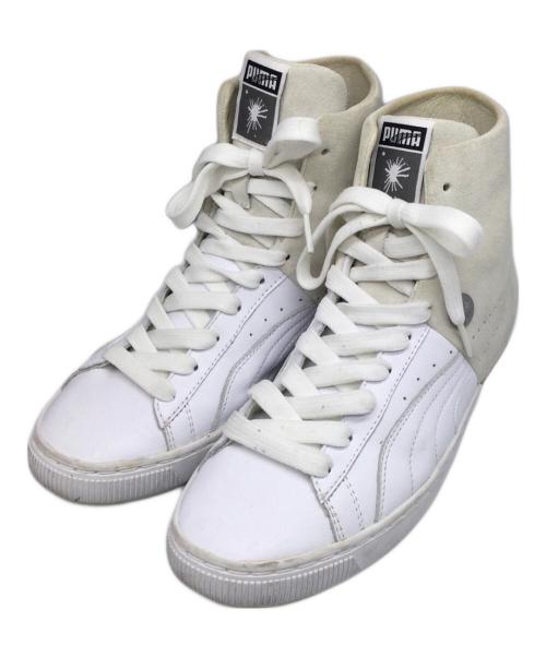 MIHARA YASUHIRO（ミハラヤスヒロ）MIHARA YASUHIRO (ミハラヤスヒロ) PUMA (プーマ) ハイカットスニーカー ホワイト×ベージュ サイズ:25の古着・服飾アイテム