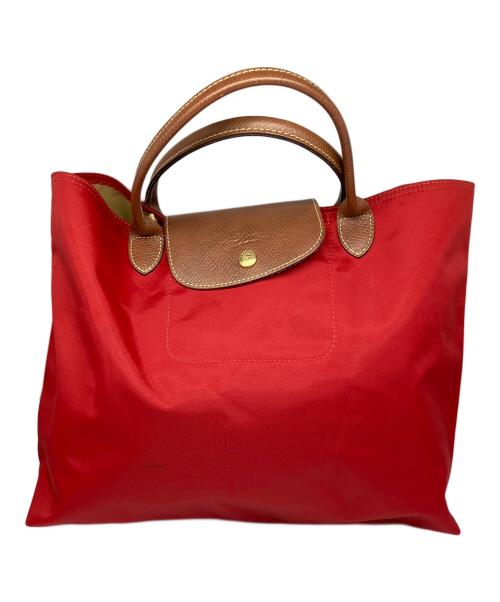 LONGCHAMP（ロンシャン）LONGCHAMP (ロンシャン) ル・プリアージュ レッド×ブラウンの古着・服飾アイテム