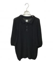 SASQUATCHfabrix.（サスクワッチファブリックス）の古着「ニットポロシャツ」｜ブラック