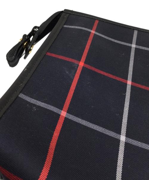 Burberry's（バーバリー）Burberry's (バーバリーズ) クラッチバッグ チェック ネイビー ネイビーの古着・服飾アイテム