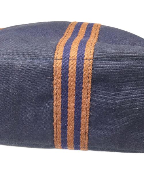 HERMES（エルメス）HERMES (エルメス) キャンバストートバッグ 	ネイビー×ブラウン ネイビー×ブラウンの古着・服飾アイテム