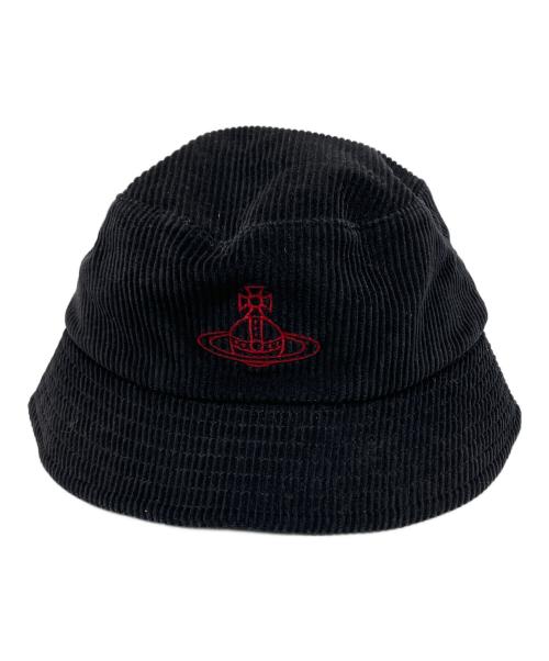 Vivienne Westwood（ヴィヴィアンウエストウッド）Vivienne Westwood (ヴィヴィアンウエストウッド) コーデュロイバケットハット ブラックの古着・服飾アイテム