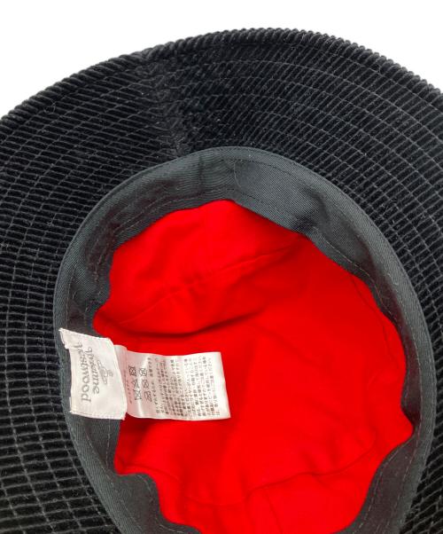 Vivienne Westwood（ヴィヴィアンウエストウッド）Vivienne Westwood (ヴィヴィアンウエストウッド) コーデュロイバケットハット ブラックの古着・服飾アイテム