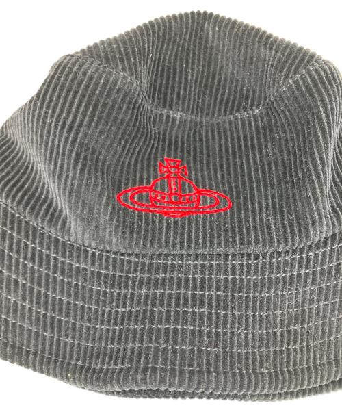Vivienne Westwood（ヴィヴィアンウエストウッド）Vivienne Westwood (ヴィヴィアンウエストウッド) コーデュロイバケットハット ブラックの古着・服飾アイテム