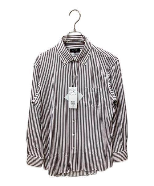 BLACK LABEL CRESTBRIDGE（ブラックレーベル クレストブリッジ）BLACK LABEL CRESTBRIDGE (ブラックレーベル クレストブリッジ) 長袖シャツ ストライプ ホワイト×パープル サイズ:M 未使用品の古着・服飾アイテム