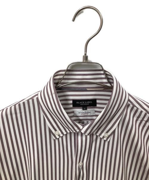 BLACK LABEL CRESTBRIDGE（ブラックレーベル クレストブリッジ）BLACK LABEL CRESTBRIDGE (ブラックレーベル クレストブリッジ) 長袖シャツ ストライプ ホワイト×パープル サイズ:M 未使用品の古着・服飾アイテム