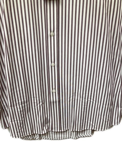 BLACK LABEL CRESTBRIDGE（ブラックレーベル クレストブリッジ）BLACK LABEL CRESTBRIDGE (ブラックレーベル クレストブリッジ) 長袖シャツ ストライプ ホワイト×パープル サイズ:M 未使用品の古着・服飾アイテム