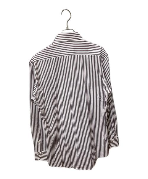 BLACK LABEL CRESTBRIDGE（ブラックレーベル クレストブリッジ）BLACK LABEL CRESTBRIDGE (ブラックレーベル クレストブリッジ) 長袖シャツ ストライプ ホワイト×パープル サイズ:M 未使用品の古着・服飾アイテム