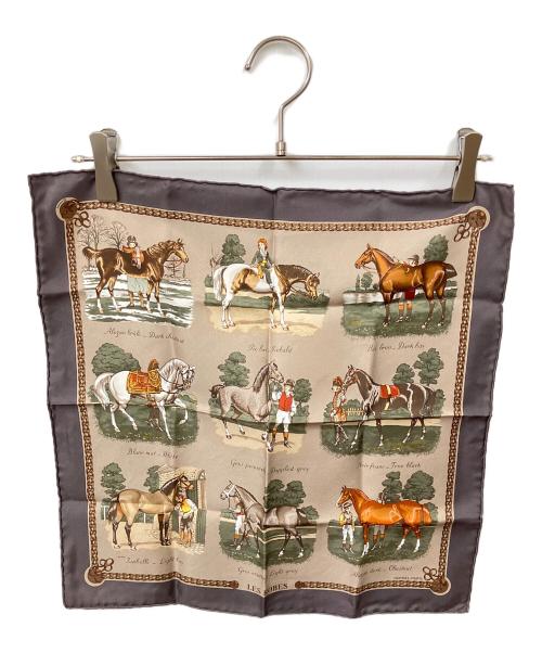 HERMES（エルメス）HERMES (エルメス) プチカレ 馬の毛色 グレー×ベージュの古着・服飾アイテム