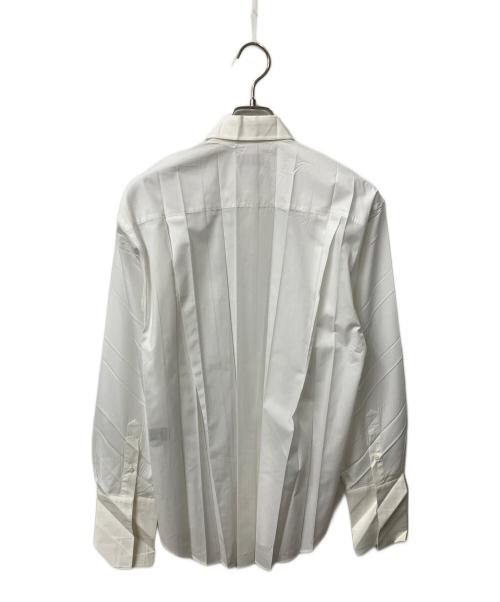 BALENCIAGA（バレンシアガ）BALENCIAGA (バレンシアガ) ロゴ刺繍プリーツシャツ ホワイト サイズ:34の古着・服飾アイテム