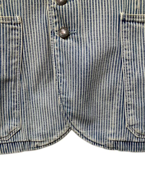 KAPITAL（キャピタル）KAPITAL (キャピタル) ヴィンテージ加工ヒッコリージャケット ブルー サイズ:Sの古着・服飾アイテム