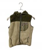 MARMOTマーモット）の古着「ボアフリースベスト オリーブ×ベージュ」｜オリーブ×ベージュ