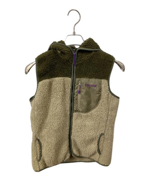 MARMOT（マーモット）Marmot (マーモット) ボアフリースベスト オリーブ×ベージュ オリーブ×ベージュ サイズ:Mの古着・服飾アイテム