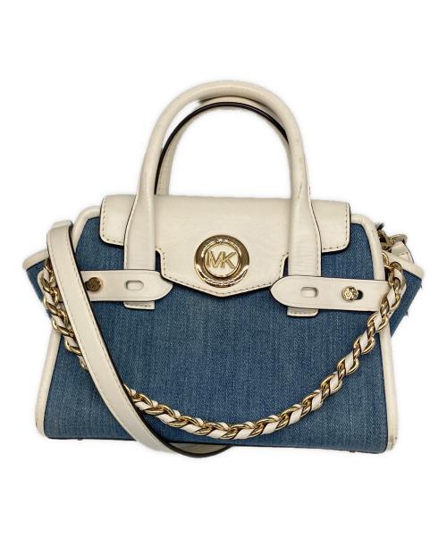 MICHAEL KORS（マイケル・コース）MICHAEL KORS (マイケルコース) デニムショルダーバッグ ホワイト×ブルー ホワイト×ブルーの古着・服飾アイテム