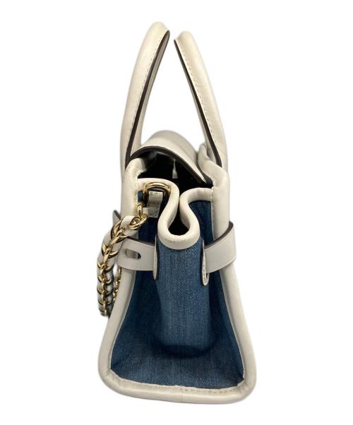 MICHAEL KORS（マイケル・コース）MICHAEL KORS (マイケルコース) デニムショルダーバッグ ホワイト×ブルー ホワイト×ブルーの古着・服飾アイテム