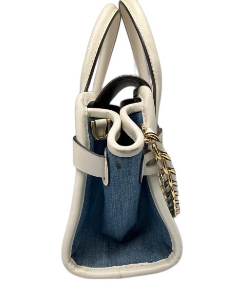 MICHAEL KORS（マイケル・コース）MICHAEL KORS (マイケルコース) デニムショルダーバッグ ホワイト×ブルー ホワイト×ブルーの古着・服飾アイテム