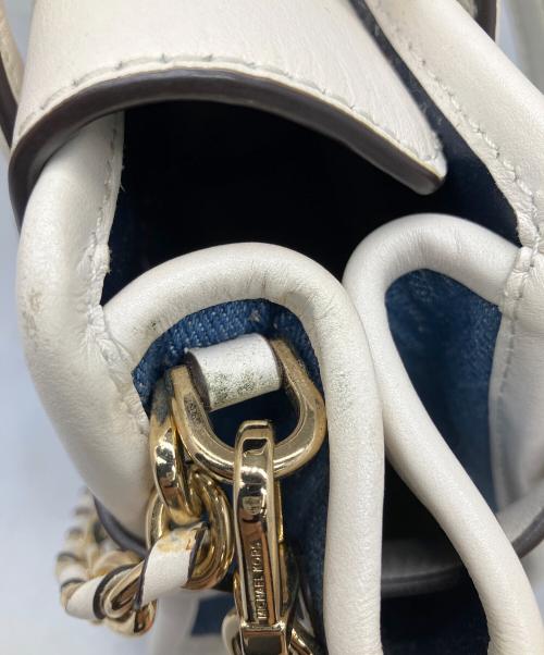 MICHAEL KORS（マイケル・コース）MICHAEL KORS (マイケルコース) デニムショルダーバッグ ホワイト×ブルー ホワイト×ブルーの古着・服飾アイテム