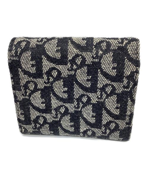 Christian Dior（クリスチャン ディオール）Christian Dior (クリスチャン ディオール) トロッター 2つ折り財布 ブラック×グレーの古着・服飾アイテム