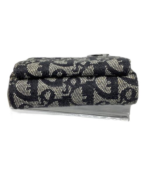 Christian Dior（クリスチャン ディオール）Christian Dior (クリスチャン ディオール) トロッター 2つ折り財布 ブラック×グレーの古着・服飾アイテム