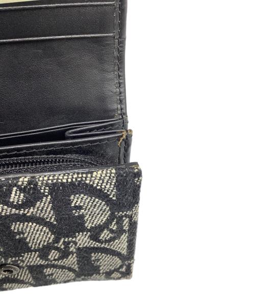 Christian Dior（クリスチャン ディオール）Christian Dior (クリスチャン ディオール) トロッター 2つ折り財布 ブラック×グレーの古着・服飾アイテム