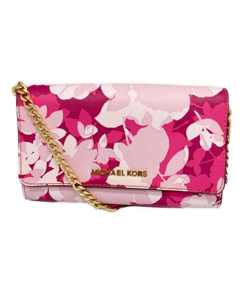 MICHAEL KORS（マイケル・コース）MICHAEL KORS (マイケルコース) ショルダーウォレット ピンク ピンクの古着・服飾アイテム