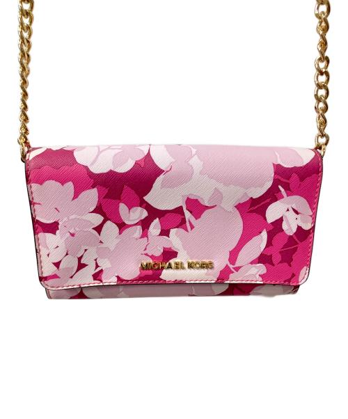 MICHAEL KORS（マイケル・コース）MICHAEL KORS (マイケルコース) ショルダーウォレット ピンク ピンクの古着・服飾アイテム