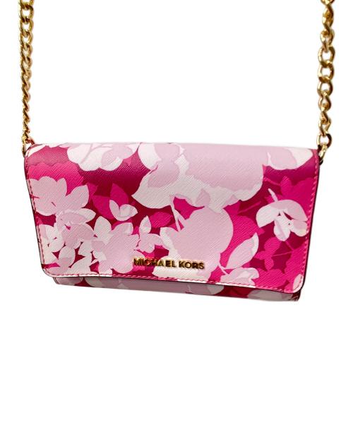 MICHAEL KORS（マイケル・コース）MICHAEL KORS (マイケルコース) ショルダーウォレット ピンク ピンクの古着・服飾アイテム