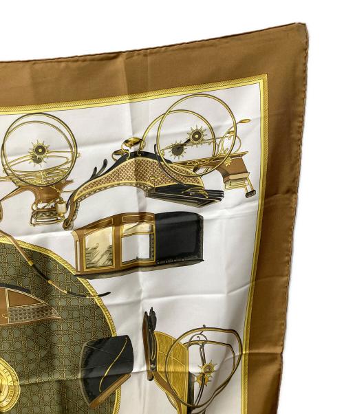 HERMES（エルメス）HERMES (エルメス) カレ90 折り畳み式幌の馬車 ベージュの古着・服飾アイテム