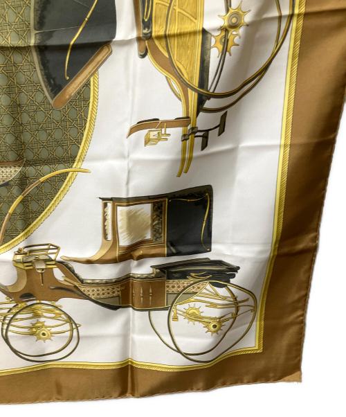 HERMES（エルメス）HERMES (エルメス) カレ90 折り畳み式幌の馬車 ベージュの古着・服飾アイテム