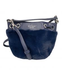 Kate Spade（ケイトスペード）の古着「ファー2WAYバッグ ネイビー」｜ネイビー