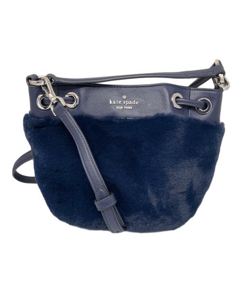 Kate Spade（ケイトスペード）Kate Spade (ケイトスペード) ファー2WAYバッグ ネイビー ネイビーの古着・服飾アイテム