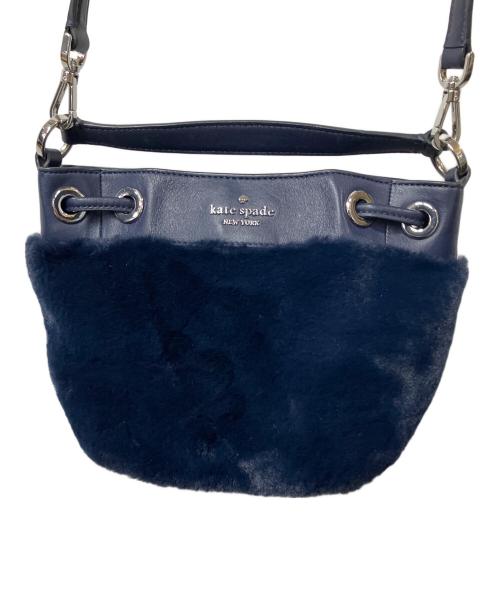 Kate Spade（ケイトスペード）Kate Spade (ケイトスペード) ファー2WAYバッグ ネイビー ネイビーの古着・服飾アイテム