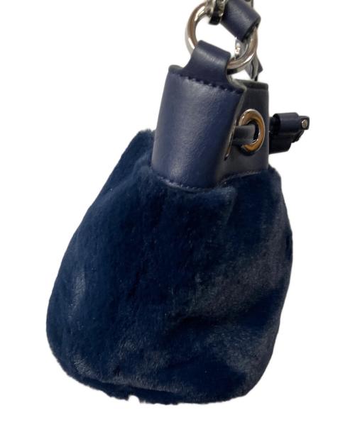 Kate Spade（ケイトスペード）Kate Spade (ケイトスペード) ファー2WAYバッグ ネイビー ネイビーの古着・服飾アイテム