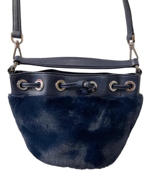 Kate Spade（ケイトスペード）Kate Spade (ケイトスペード) ファー2WAYバッグ ネイビー ネイビーの古着・服飾アイテム