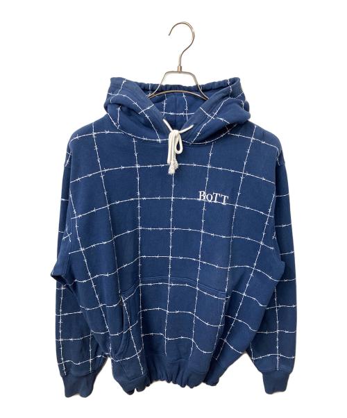 BoTT（ボット）BoTT (ボット) 有刺鉄線柄プルオーバーパーカー ネイビー サイズ:Ｌの古着・服飾アイテム