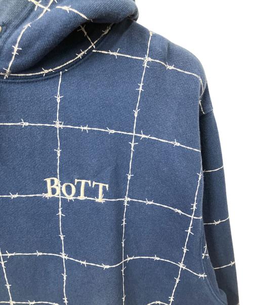 BoTT（ボット）BoTT (ボット) 有刺鉄線柄プルオーバーパーカー ネイビー サイズ:Ｌの古着・服飾アイテム