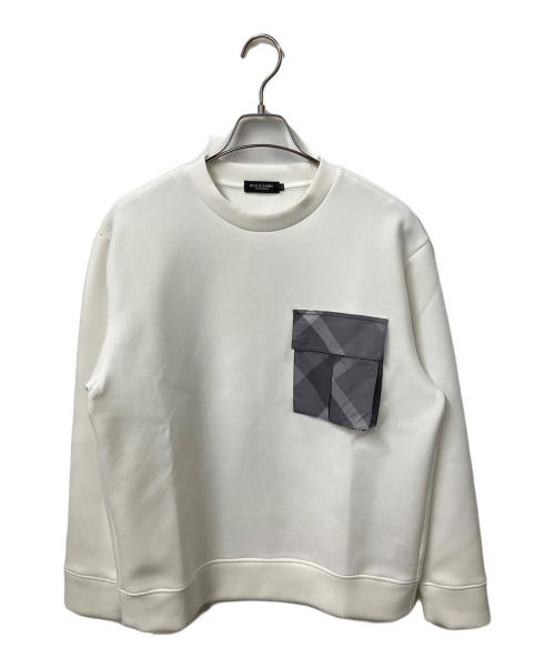 BLACK LABEL CRESTBRIDGE（ブラックレーベル クレストブリッジ）BLACK LABEL CRESTBRIDGE (ブラックレーベル クレストブリッジ) スウェットプルオーバー ホワイト サイズ:Mの古着・服飾アイテム