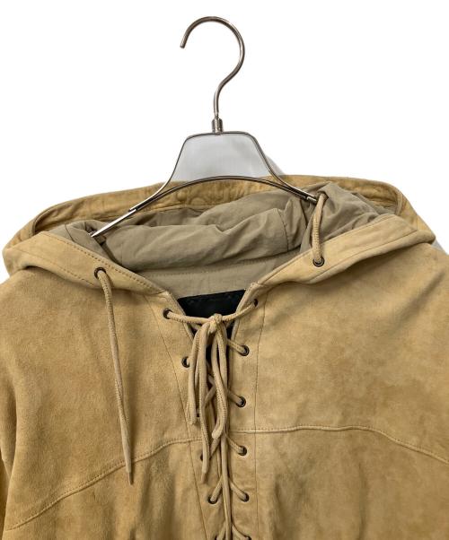 UNUSED（アンユーズド）UNUSED (アンユーズド) レースアッププルオーバーパーカー ベージュ サイズ:XLの古着・服飾アイテム